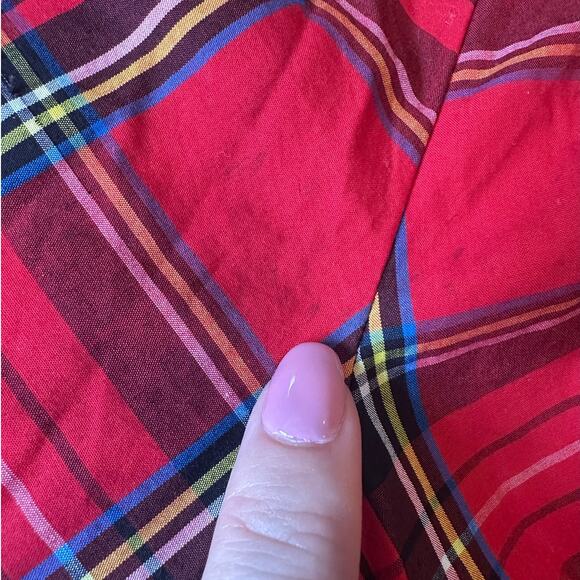 J. Crew Smocked Neck Top Good Tidings Plaid Size M Christmas Tartan Puff Sleeve - Picture 16 of 16